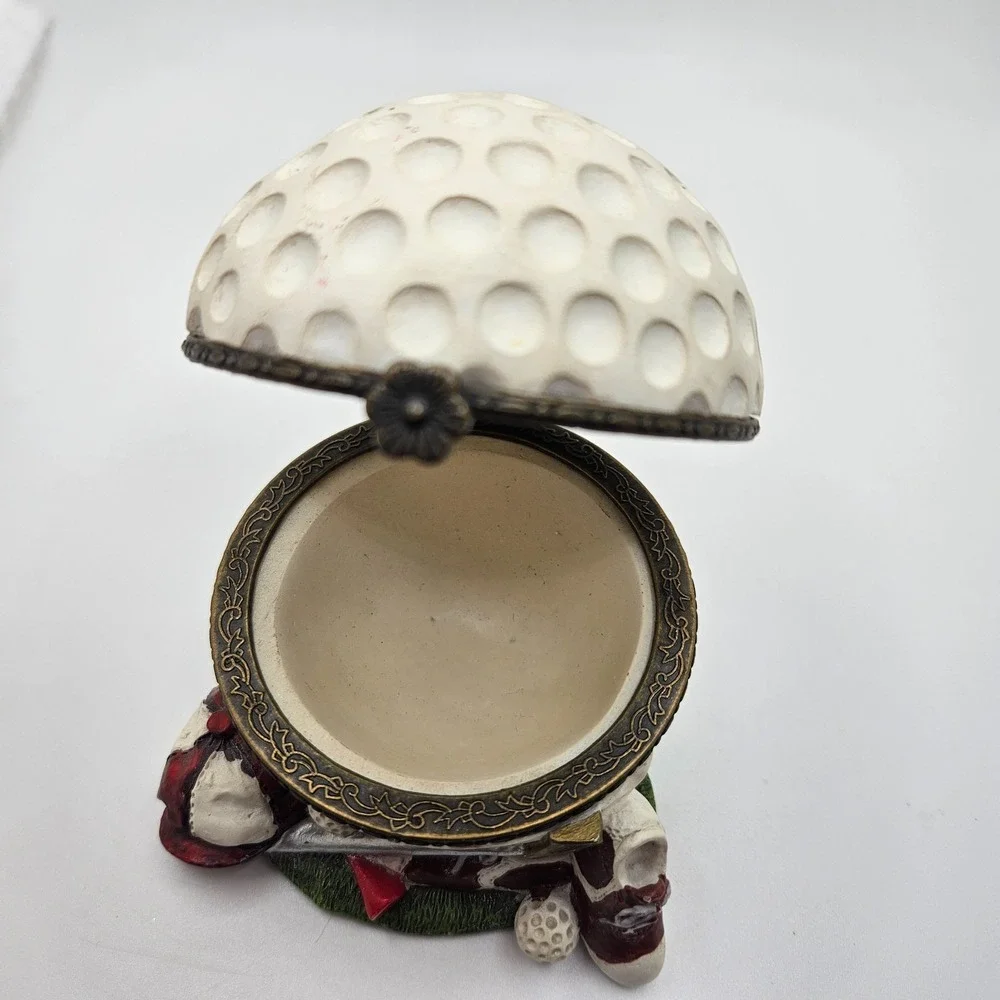 Golf‎ Ball Trinket Box Hinged Keepsake Holder Golfer Gift Decor
